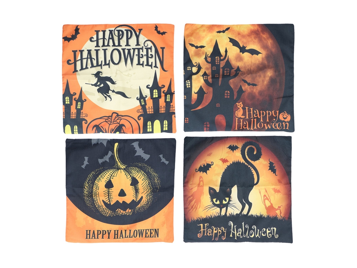 Laxiscreed Conjunto De Decoração De Halloween Com Figuras De Esqueletos, Gatos E Cães Em Resina