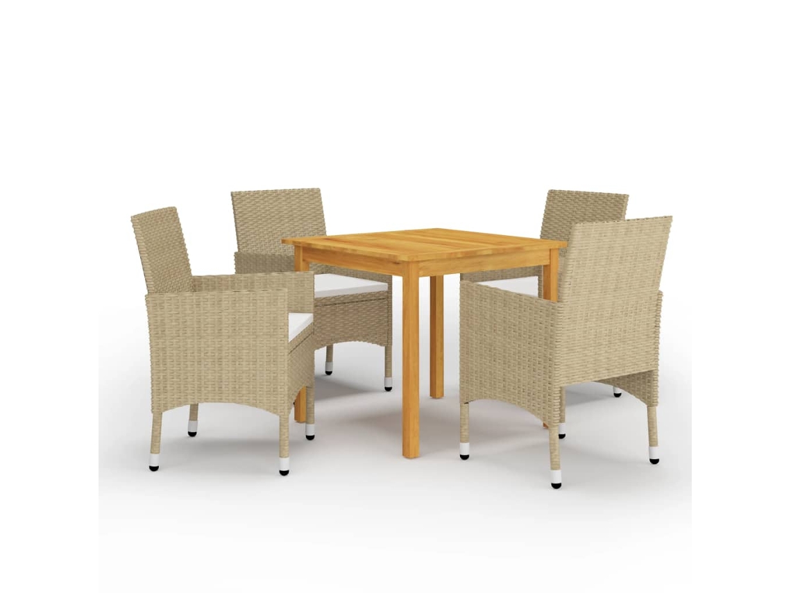 Conjunto De 5 Peças De Jantar Para Jardim Bege Dkd Home Decor