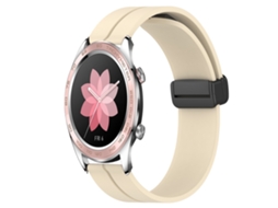Bracelete de Smartwatch para Honor Watch Dream 22mm de silicone com fecho magnético de cor sólida (bege)