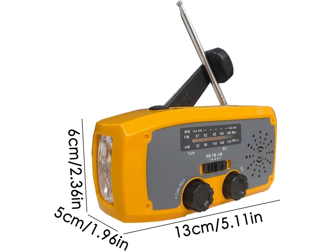 Rádio Portátil Fm/am/wb, Energia Solar e Função Sos, Laranja AQUAFORGE