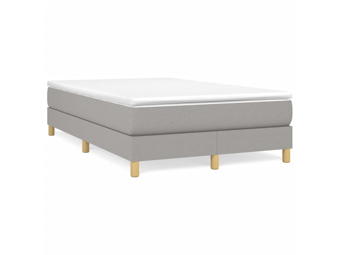 Vidaxl Cama Boxspring Com Colchão 120x190 Cm Tecido Cinzento-claro