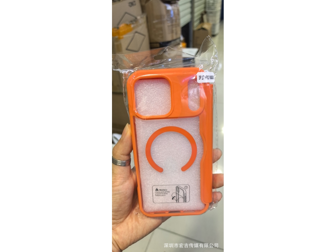 Capa De Couro Para Celular Fliphone Com Compartimento Antifurto Para Cartão.laranja blindagem Magnética - Iphone 16 E/se4 (2025)