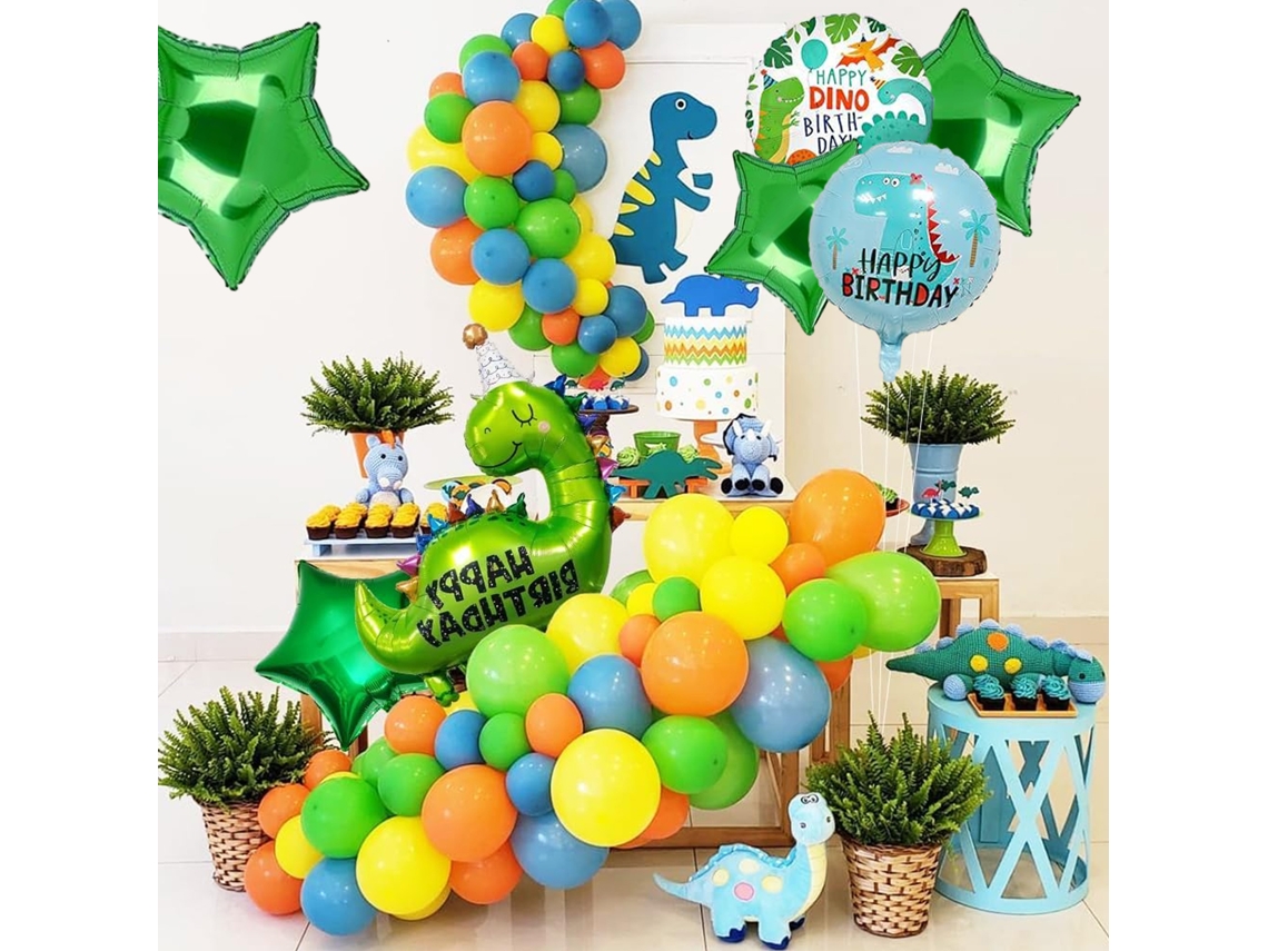 Kit De Decoração Com Balões Para Festa De Aniversário De Dinossauro, Balões De Papel Alumínio Com Função De Suporte Para Comemorações Infantis Com Tem