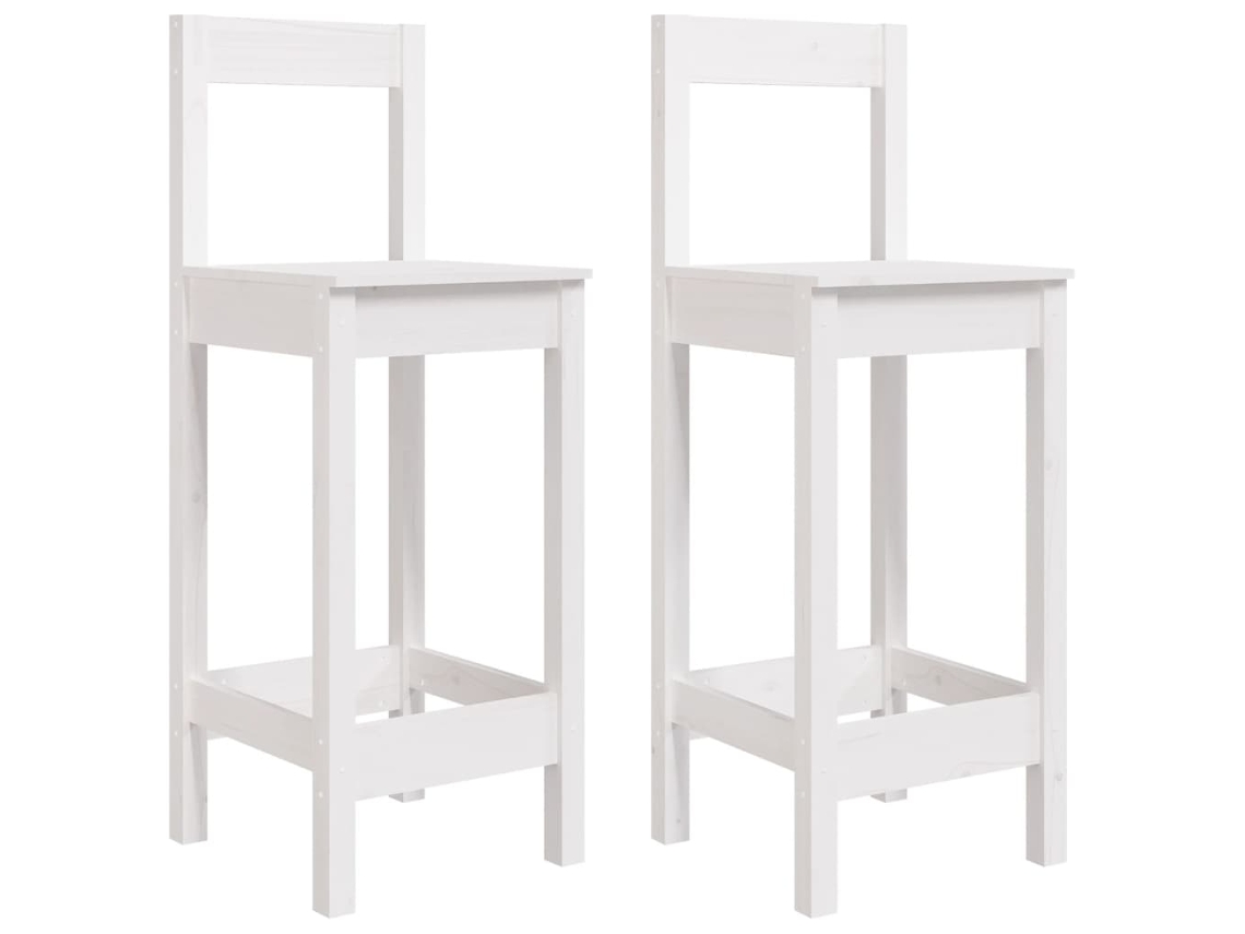 Bar Chair, Bar Chairs Vidaxl Branco Madeira De Pinho (40 X 41.5 X 112 Cm)