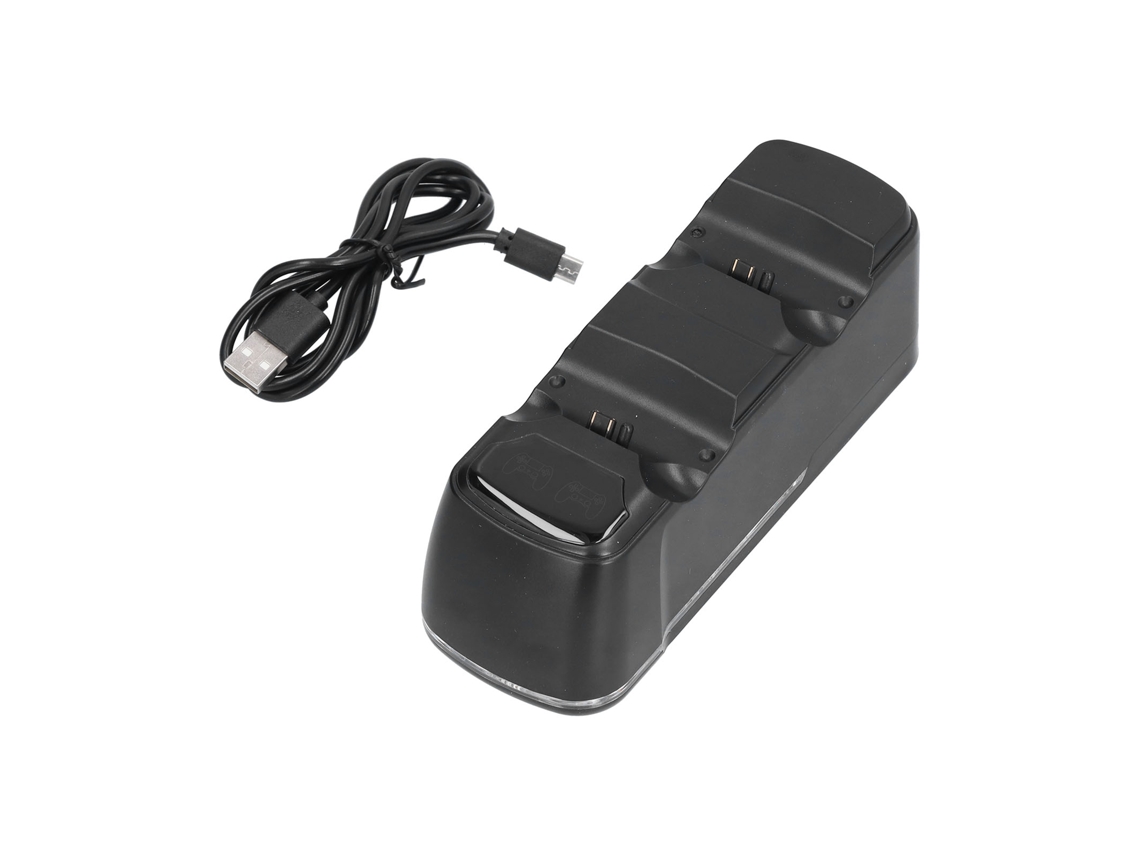 Estação De Carregamento Para Controle Ps4, Carregador Usb Duplo, Preto Slowmoose
