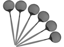 Conjunto De 6 Colheres Redondas Aço Inoxidável Preto 8, 1 Polegadas
