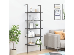 Vidaxl Unidade 5 Prateleiras Inclinada 64x35x185 Cm Preto