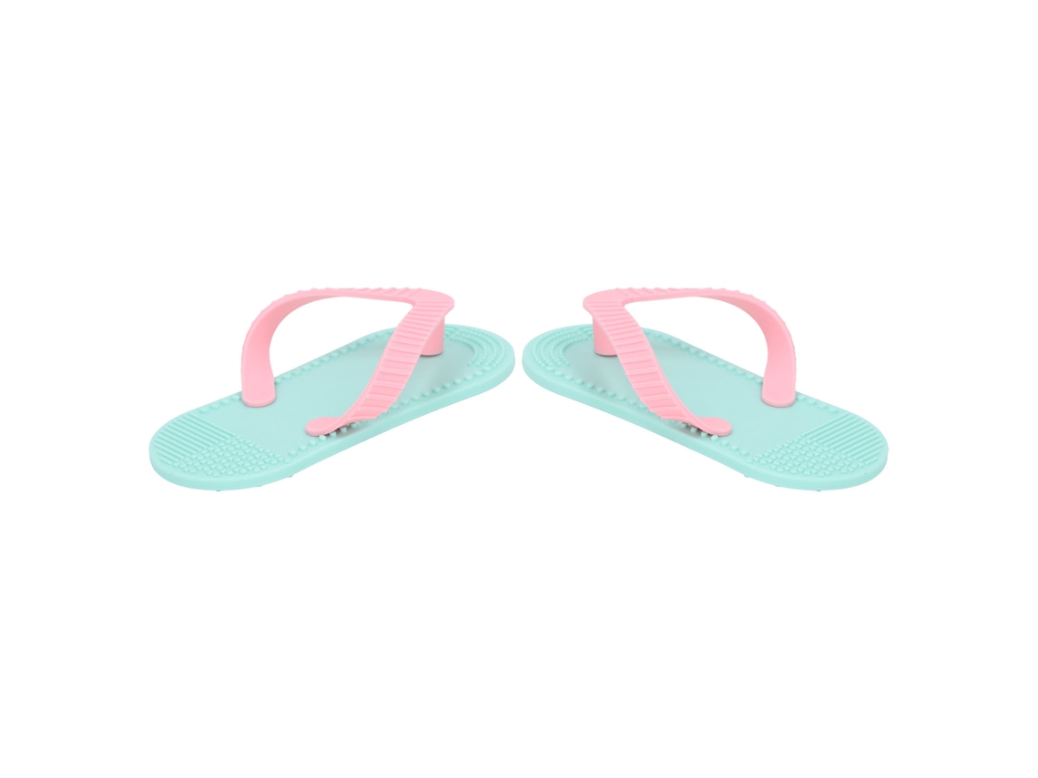 Primerox 2pcs Chupete de Dentes em Forma de Chinelo Silicone para Bebê Alivia Dor Gengival Ciano