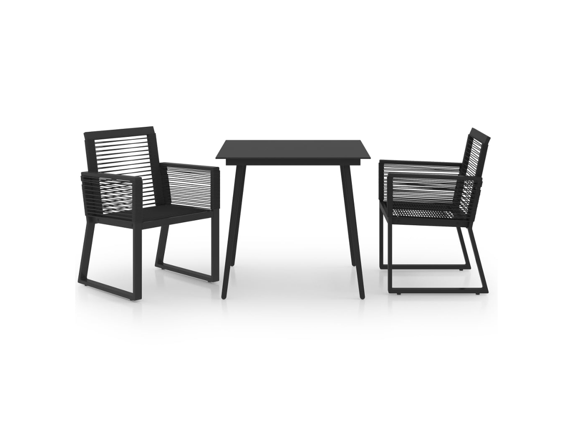Maison Exclusive - 3 Pcs Conjunto De Jantar Para Jardim Vime De Pvc Preto