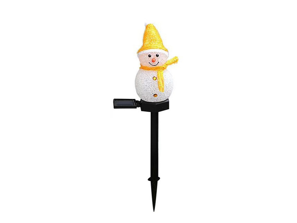 Farol Boneco Neve Solar Jardim Ip65 Luz Branca Quente | S/MARCA