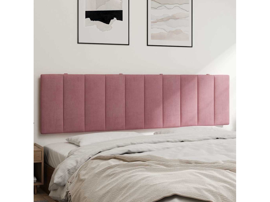 Vidaxl Almofadão De Cabeceira Hanko 180 Cm Veludo Rosa