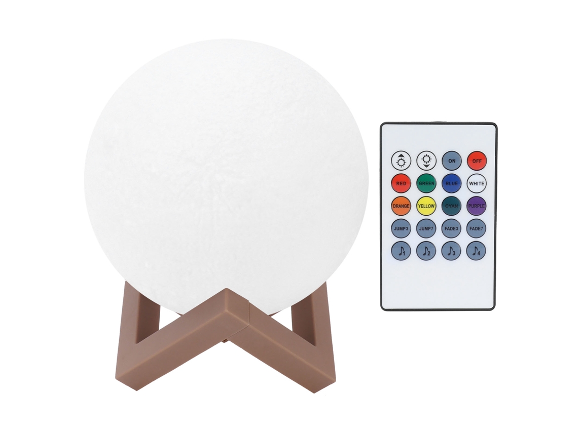 Lâmpada Lua Led 8 Cores com Controle Remoto 20 Teclas S/MARCA