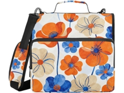 Organizador de massas Argolas vibrantes com estampa floral, 3,8 cm x 1,5 polças, com marcador de data, à prova d'água.