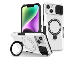 Capa Zruxe Compativel Com Iphone 14 Plus (sliding Camshield - Magsafe - Tpu Hybrid Pc - Preto - Branco)