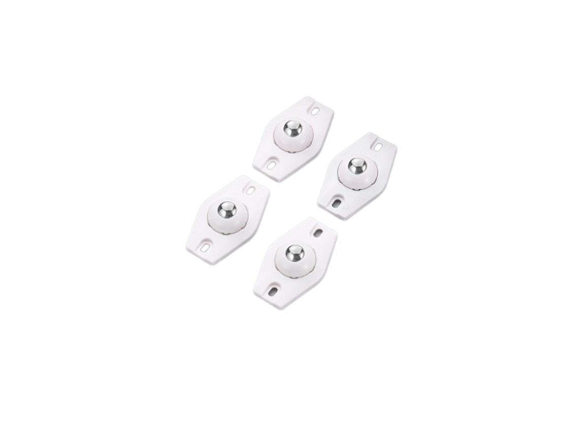 Pacote com 4 Rodas Rodízios Autoadesivos Branco INF