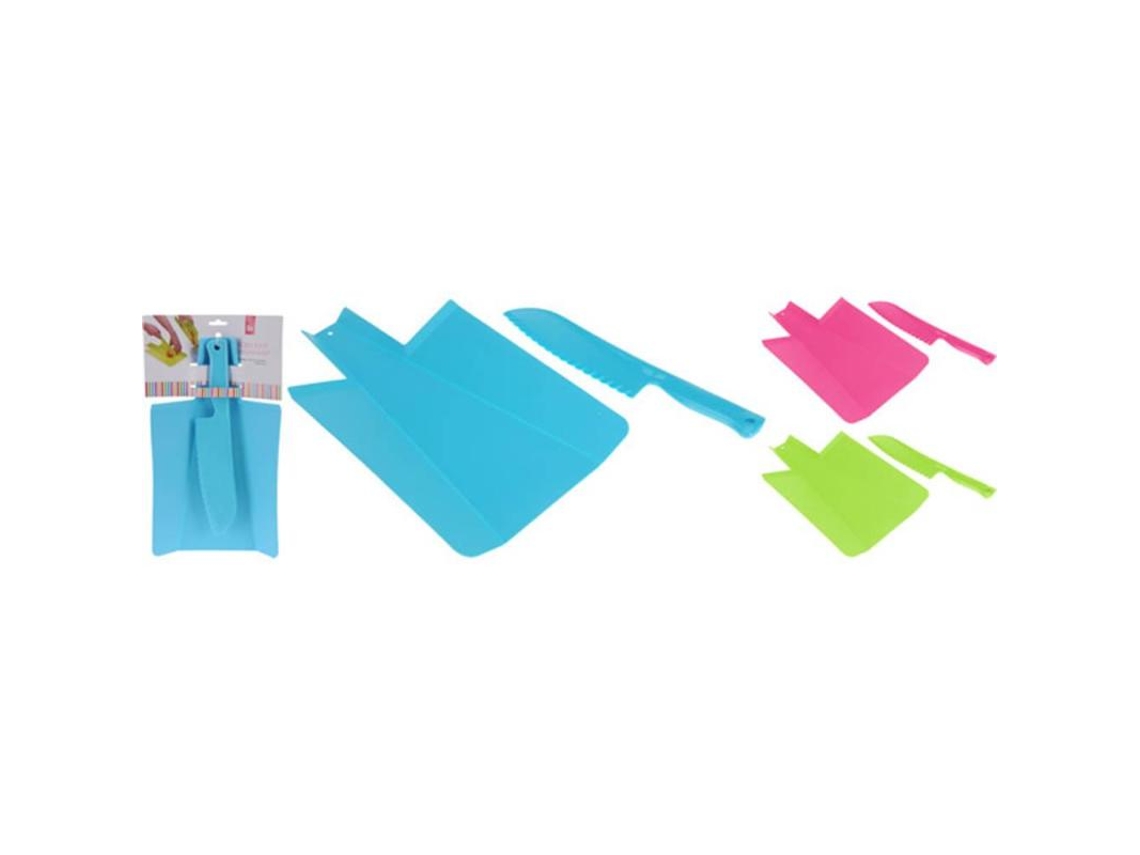 Tabla cortar + cuchillo plastico