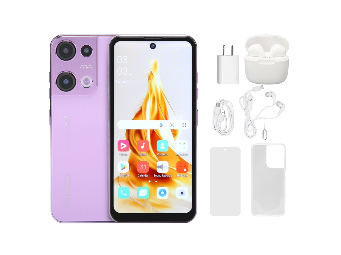Telefone móvel 4G LAXISCREED com desbloqueio facial tela 6.6 polegadas câmeras duplas