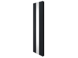 Radiador Vertical De Painéis Ovais Com Espelho Central 1800x500mm Em Aço Carbono Cinzento Antracite, Alta Potência Btu E Monstershop