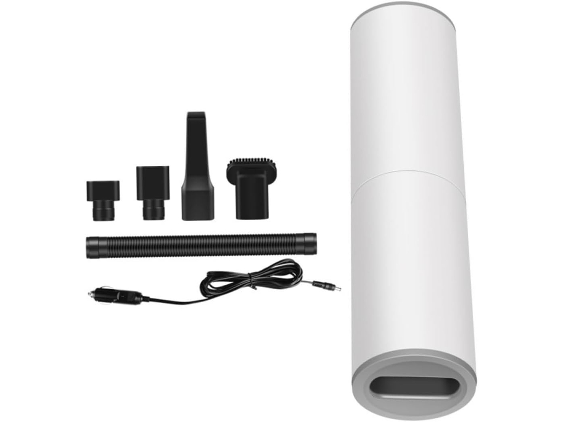 Aspirador De Pó Portátil Para Carro Magiclulu, Branco, Com Vários Bicos E Filtro Lavável, Econômico, Compacto E Fácil De