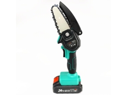 Mini motosserra a bateria, serra elétrica sem fio de 4 polegadas com bateria recarregável para cortar madeira e podar.