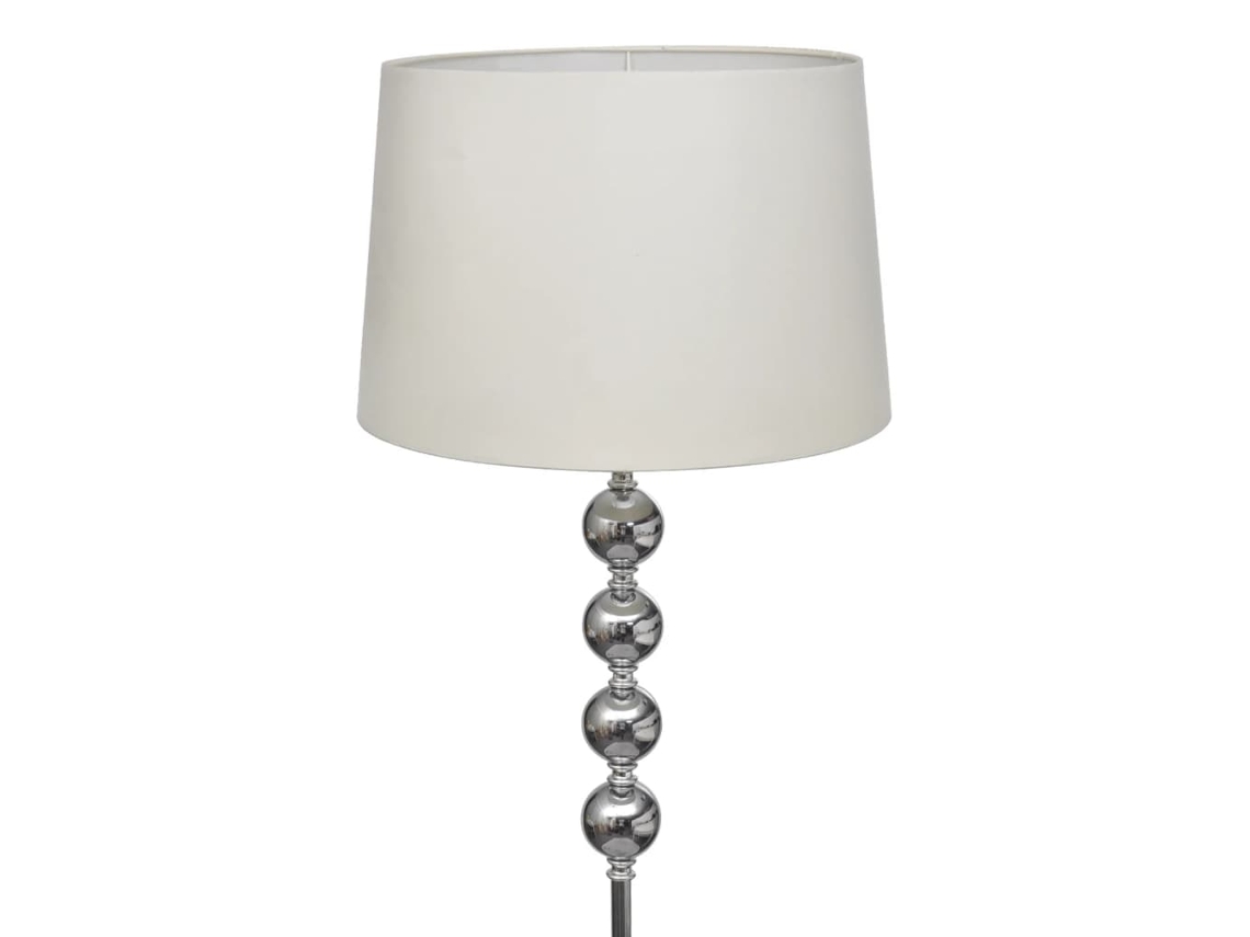 Candeeiro Luminária de Chão Suporte Alto Abajur e 4 Bolas Branco