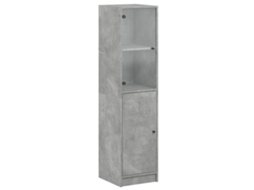 Aparador Alto com Porta de Vidro Cinza Cimento MAISON EXCLUSIVE (35x37x142 cm)
