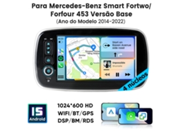Hexinex Rádio Carro 2gb+64gb Android 15 Wifi 4 Núcleos Para Smart Fortwo 453 2014-2022