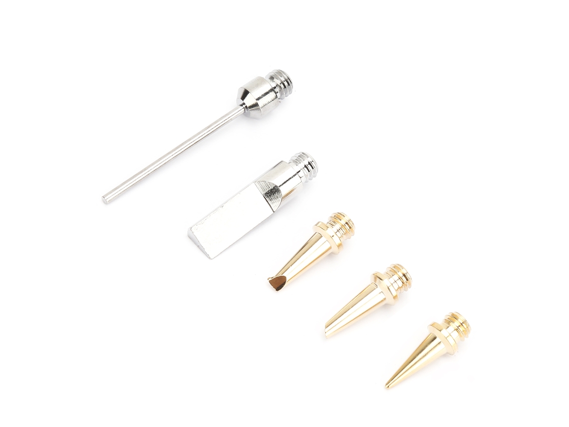 Conjunto de 5 pontas para ferro de solda a gás Hs 1115k para butano, universal.