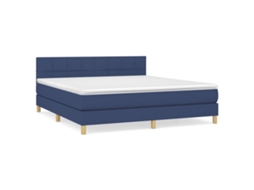 Cama com Molas/colchão 180x200 Cm Tecido Azul MAISON EXCLUSIVE