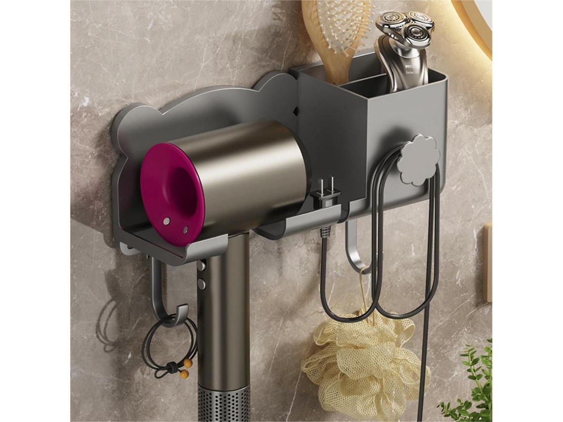 Suporte para Secadora de Cabelo, Cabelo Montado na Parede, Organizador Ferramentas P GOKOCO