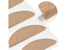 Tapetes De Escada Adesivos 10 Pcs 65x22,5x3,5 Cm Bege