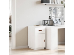 Vidaxl Armário De Secretária 40x50x75 Cm Pinho Maciço Branco
