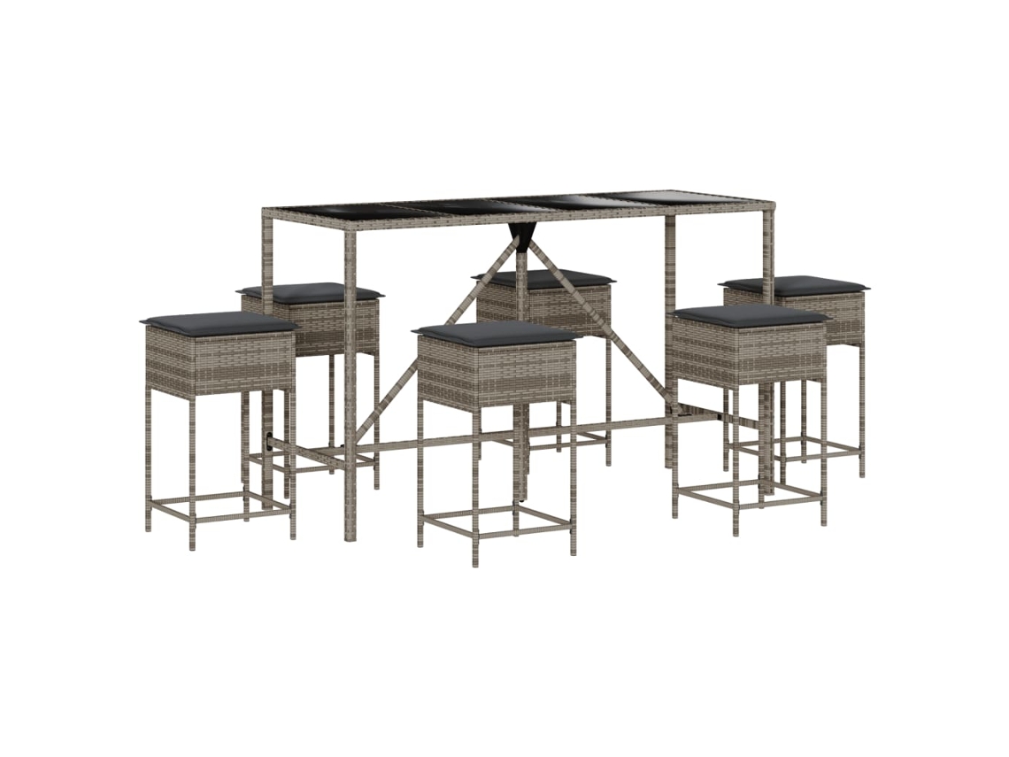 Garden Bar Set, Garden Bar Sets Vidaxl Cinzeto Rattan / Vime (180 X 70 X 110 Cm)