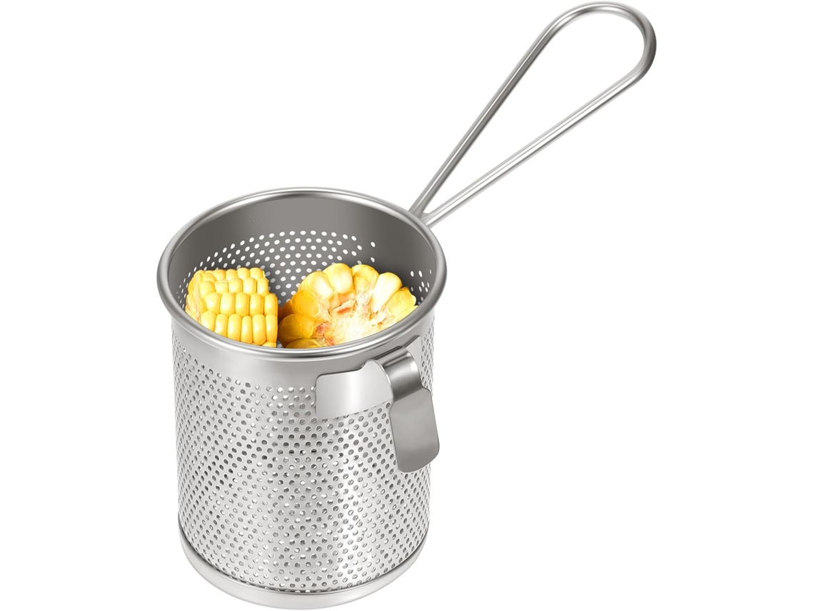 Separador De Caldo Para Fondue Em Aço Inoxidável Com Alça Ergonômica E Cesto Para Pendurar, Recomendado Para O Preparo