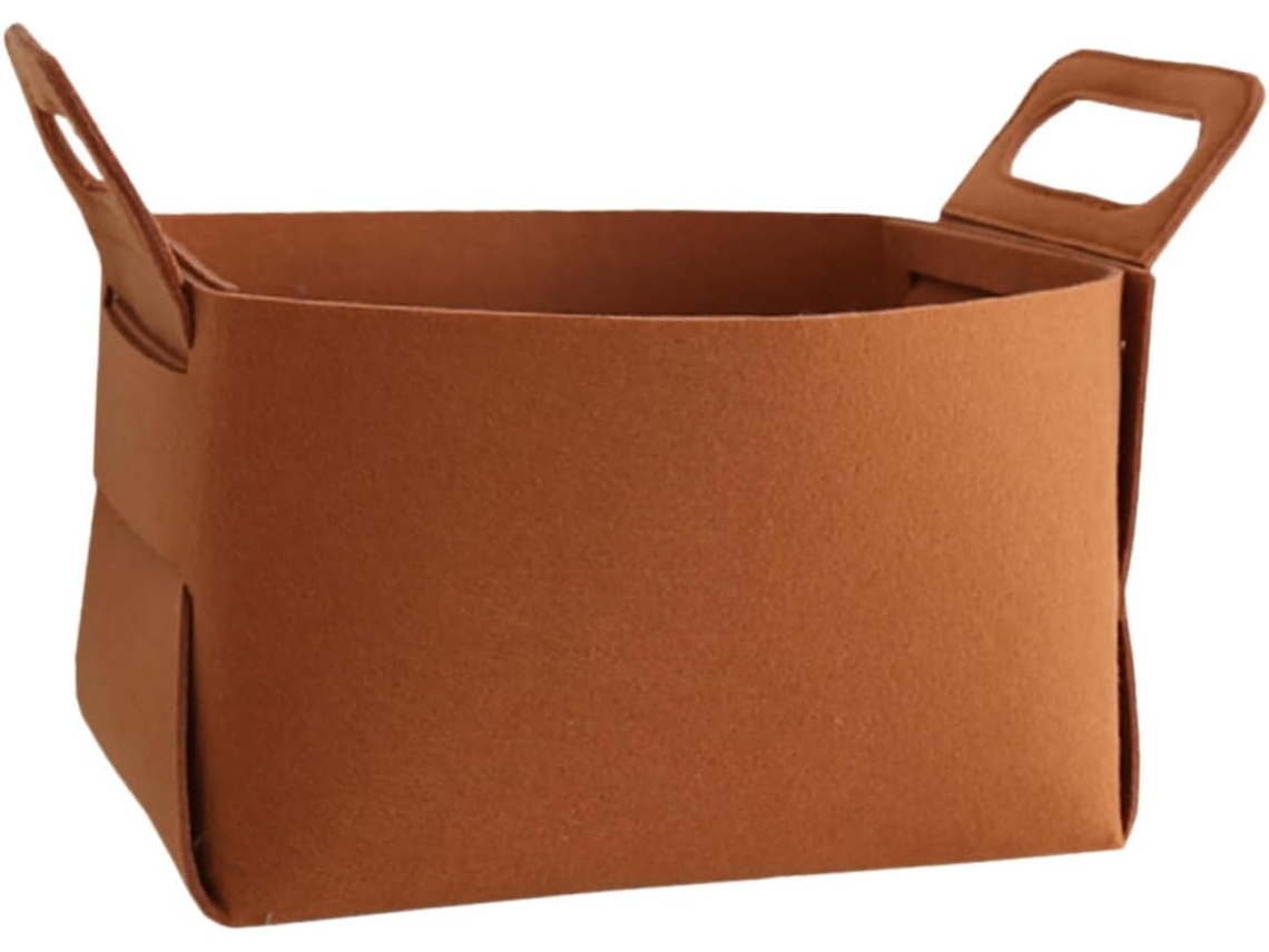 Cesto de Feltro para Roupa Suja, com Alças Duplas, Dobrável Guardar Lanches e Brinquedos, Grande CHABERLU