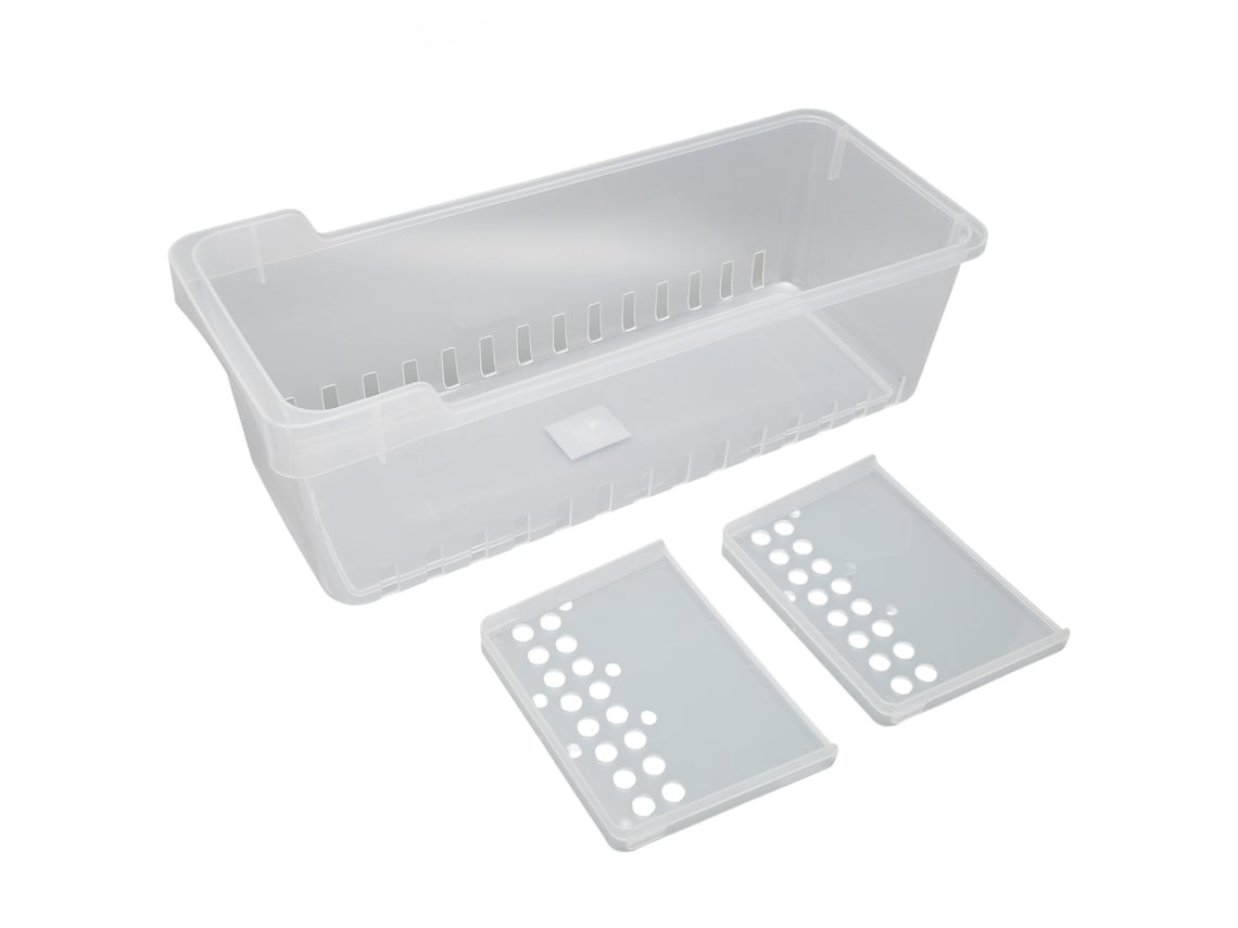 Bandeja Organizadora para Geladeira com 2 Compartimentos Divididos Transparente 40x16x14.1cm S/MARCA