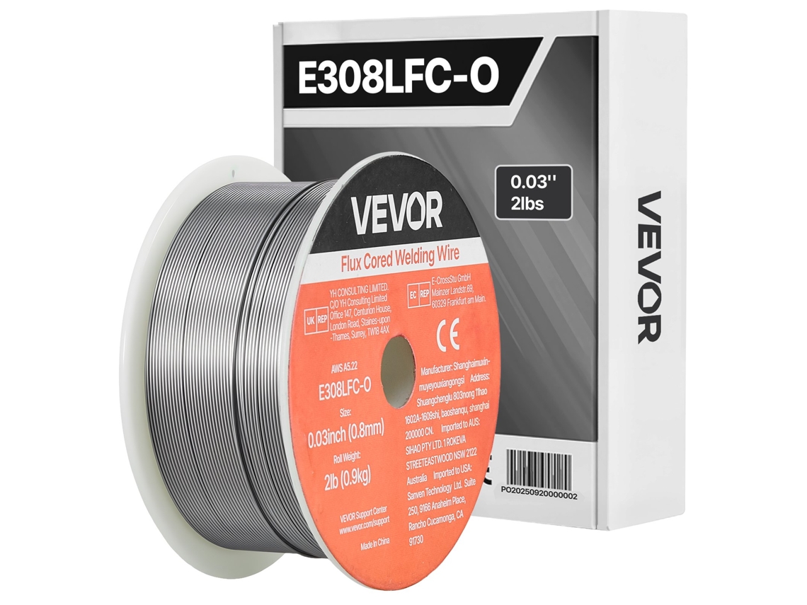 Fio De Solda Mig Com Núcleo Fundente E308lfc O 0,8 Mm 0,9 Kg 1 Unidade Vevor