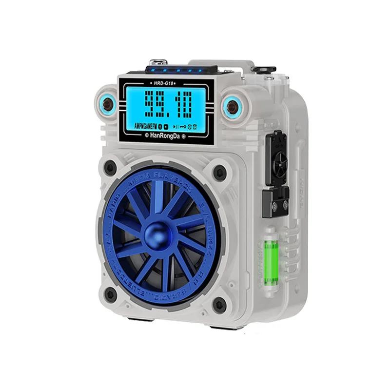 Mini Rádio DSP com Fm, Am, Sw, Tocha, Alto Falante, Fone de Ouvido 3,5mm e Recarregável MDUG