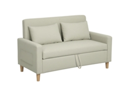 Sofá de 2 lugares estofado em linho sintético com espaço de armazenamento (135x71x84 cm) Bege S/MARCA
