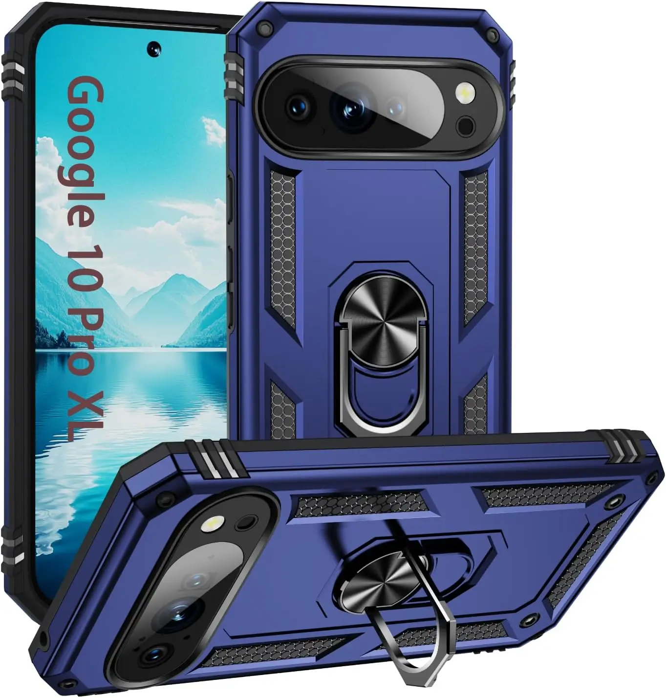 (azul, Google Pixel 10 Pro Xl) Capa Magnética Para Celular Para Carro, Suporte De Anel À Prova De Choque, Capa Protetora Resistente.