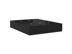 Estrado De Cama Moderno Em Carvalho Preto Vidaxl Black Wood (150x200 Cm)