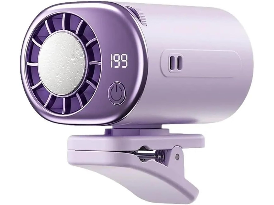 Ventilador Portátil De Carro Com Duas Cabeças, 12v, Com Clipe Para Exibição De Ar Condicionado Roxo