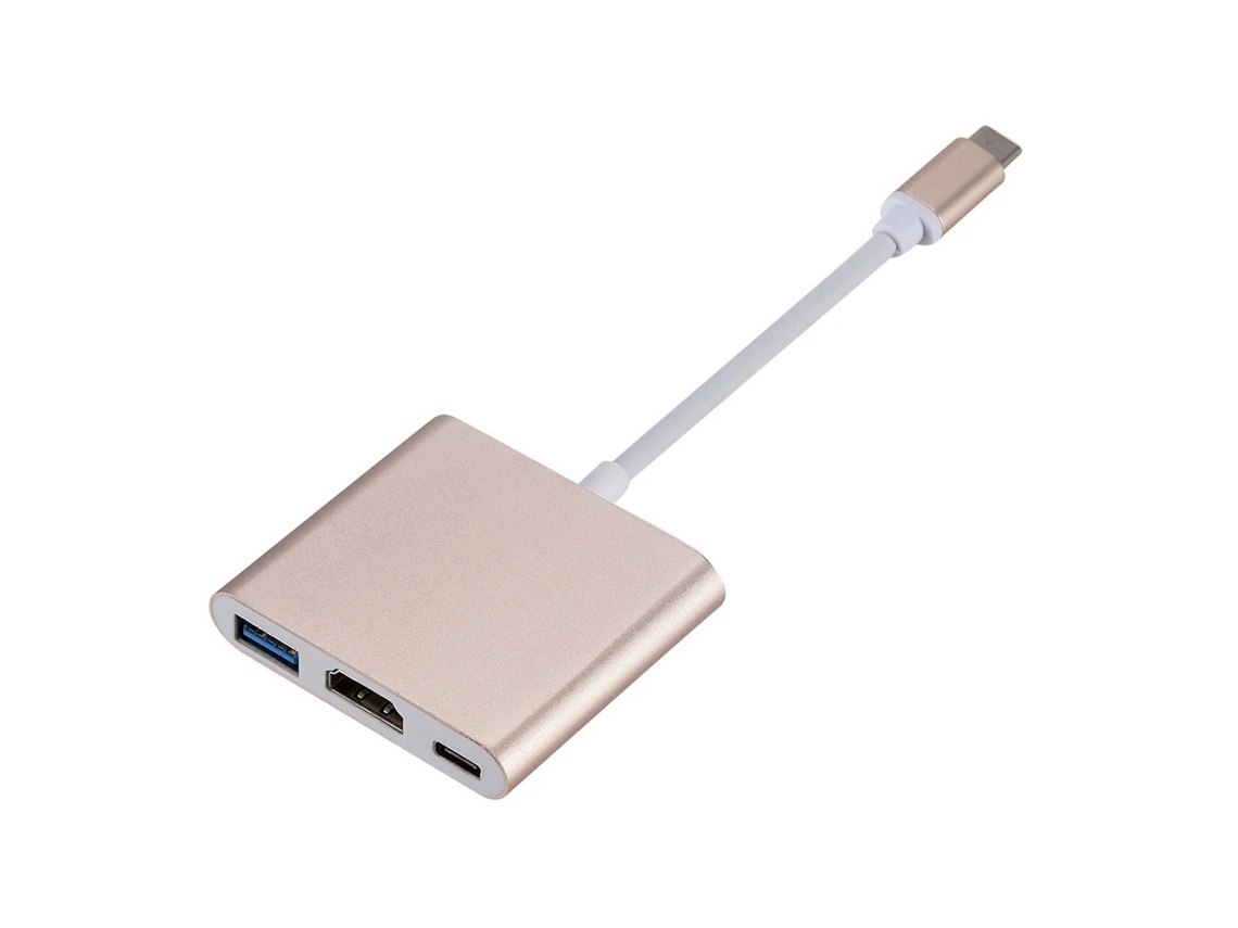 Hub 3 Em 1, Usb-c Para Hdmi, Compatível Com Pcs, Laptops, Macbooks