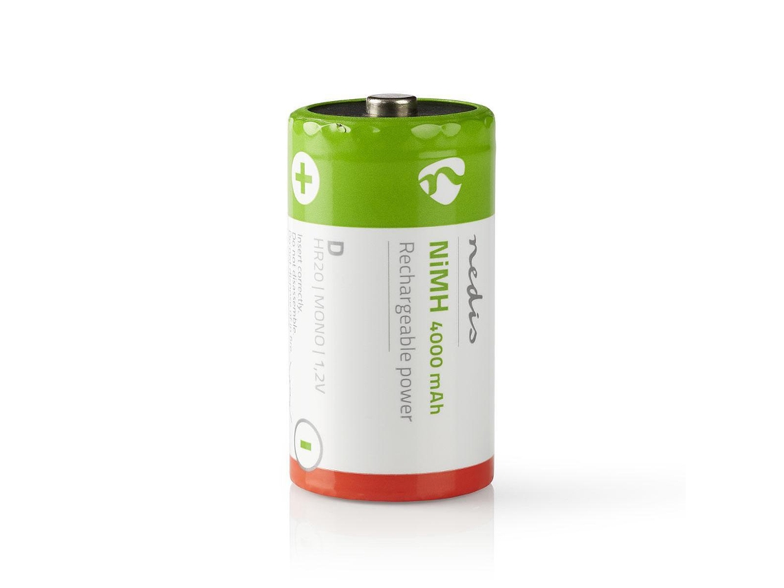 Conjunto De 2 Pilhas Recarregáveis Nimh-c 1.2v Dc 4000mah Hr20 Pré-carregadas