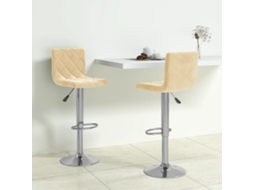 Vidaxl Bancos De Bar 2 Pcs Veludo Creme