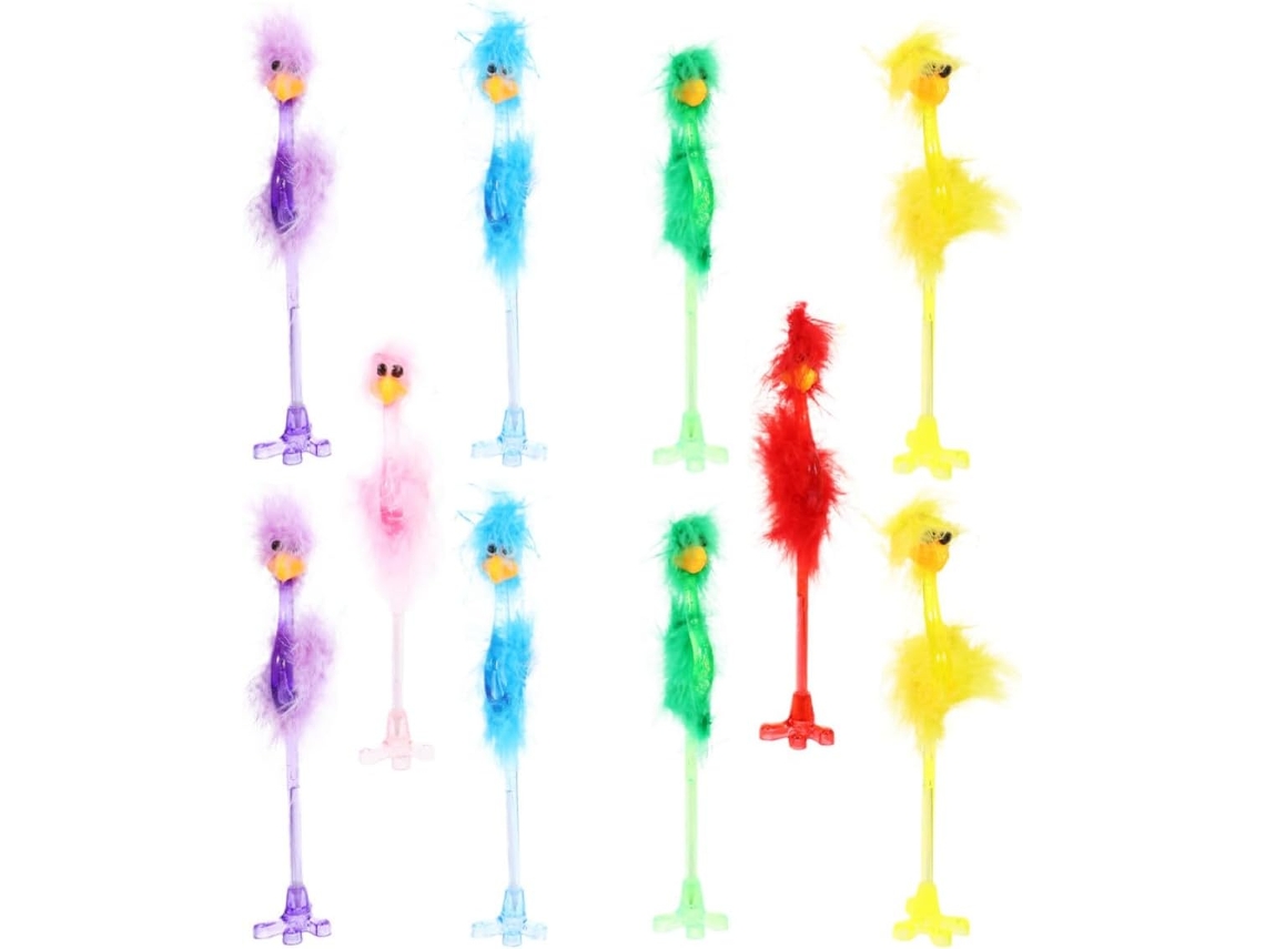 Canetas Decorativas Em Formato De Avestruz, Cor Aleatória, Pacote Com