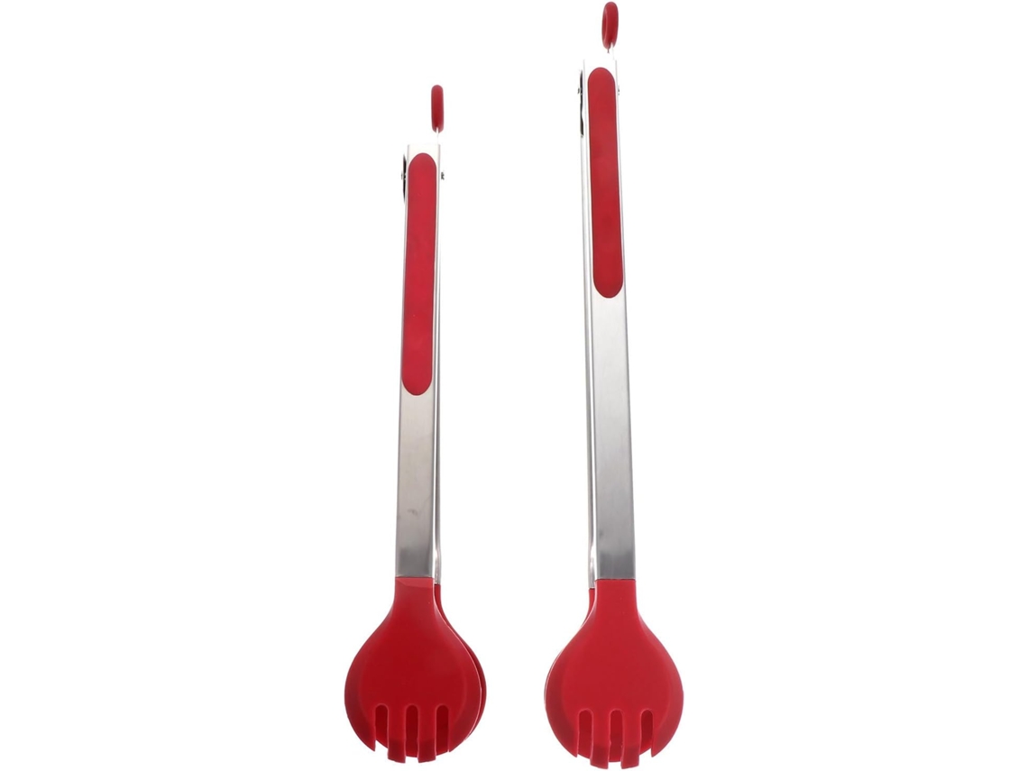 Pinças Para Alimentos Solustre Com Cabos Longos E Confortáveis, Conjunto De 2, Feitas De Silicone Resistente Ao Calor E