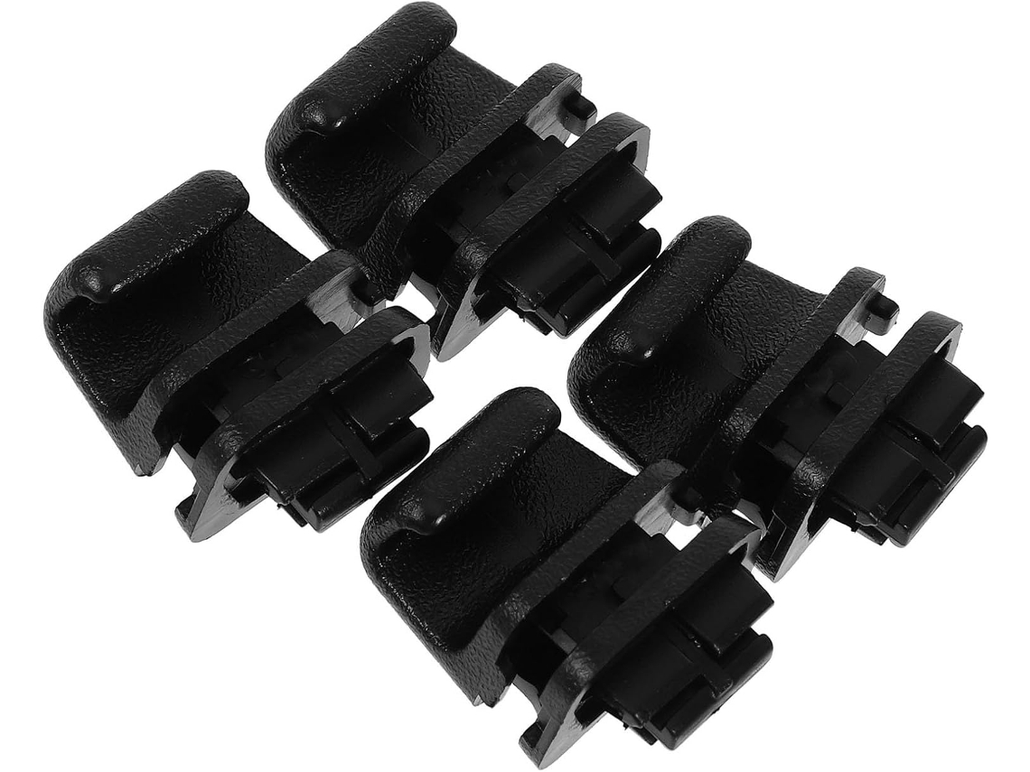 Conjunto De 4 Ganchos Plástico, Ideais Para Cortina Da Porta Traseira, Fácil Instalação, Na Cor Preta E Com Estilo De
