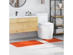 Vidaxl Conjunto De Tapetes De Banho Antiderrapantes 2 Unid. Laranja Pp