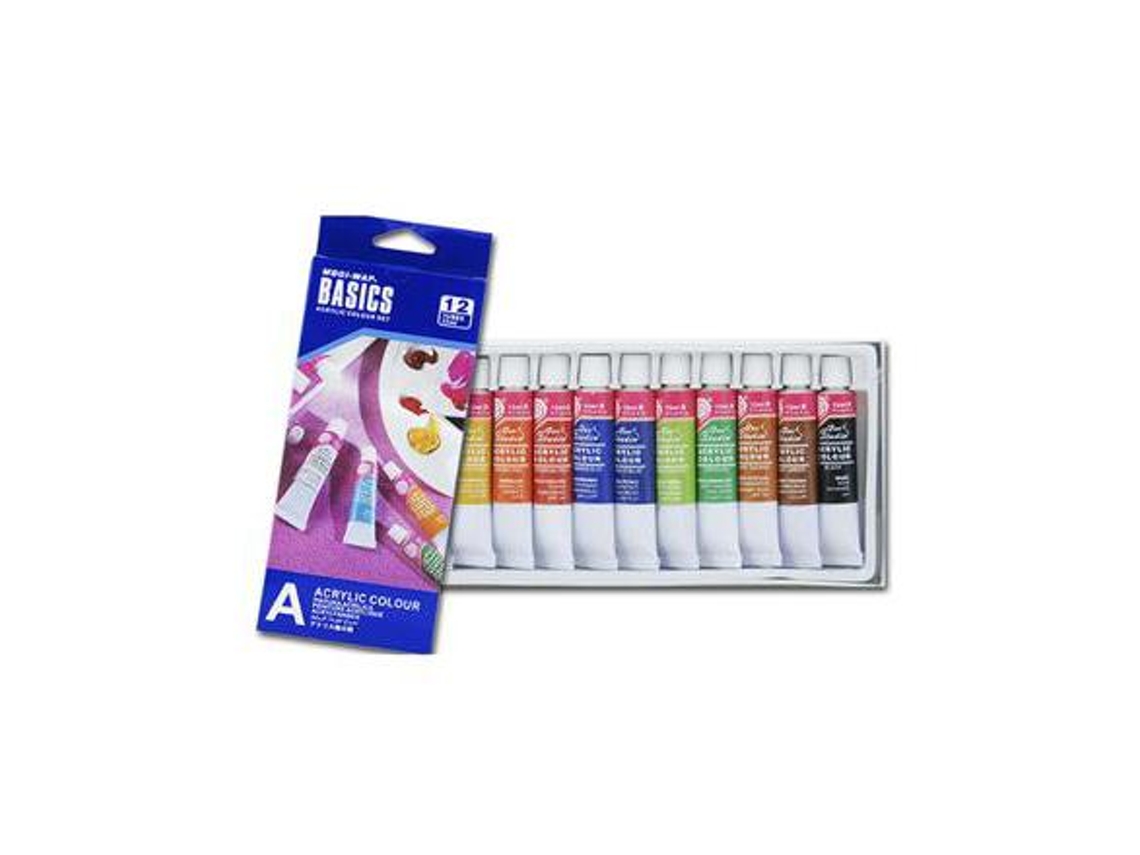 Pintura Acrilica ARTIST Caixa Cartão de 12 Cores Sortidas Tubo de 12 Ml